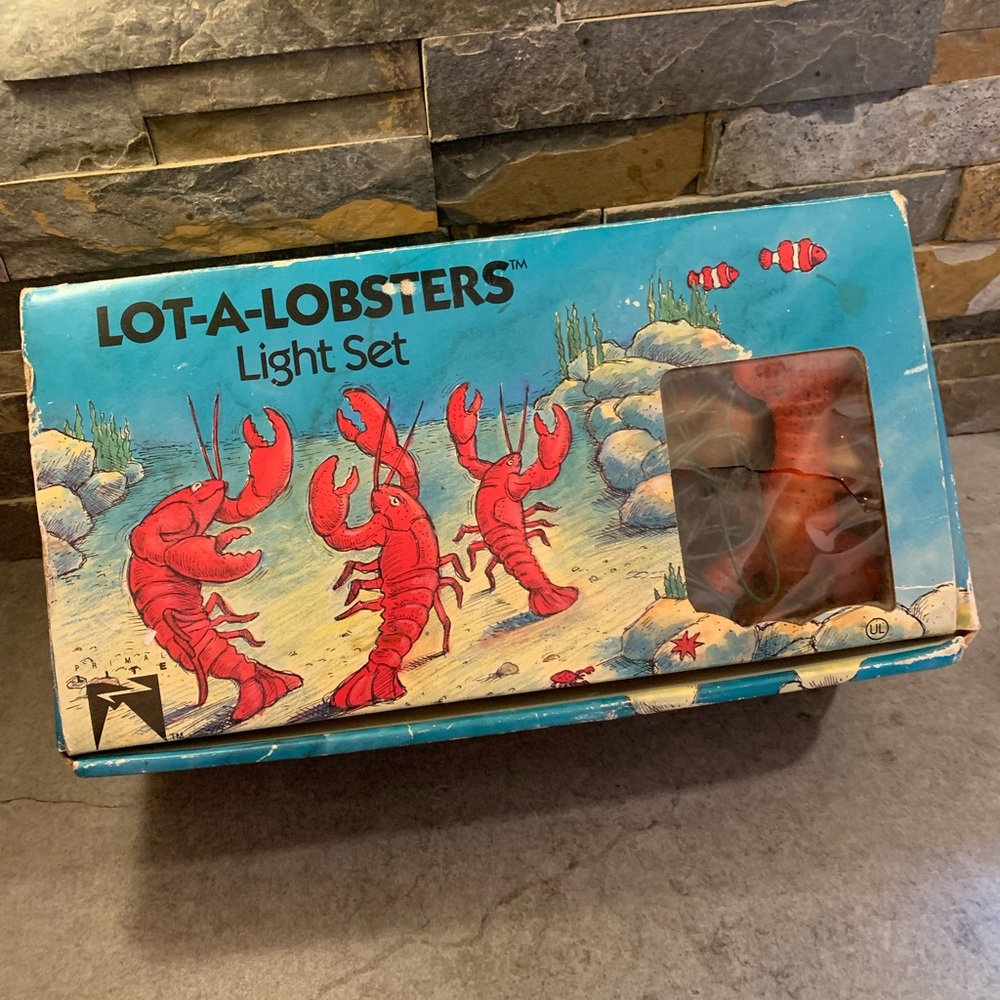 Lot-A-Lobsters Blow Mold Lobster Light Covers 1990 by Primal Lite -In The Box